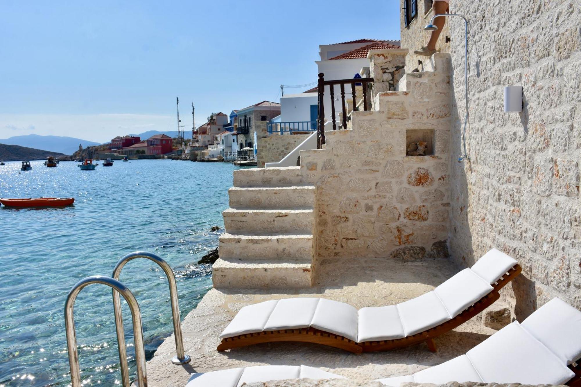 Salt Retreat - Seafront Villa Chalki Town Esterno foto